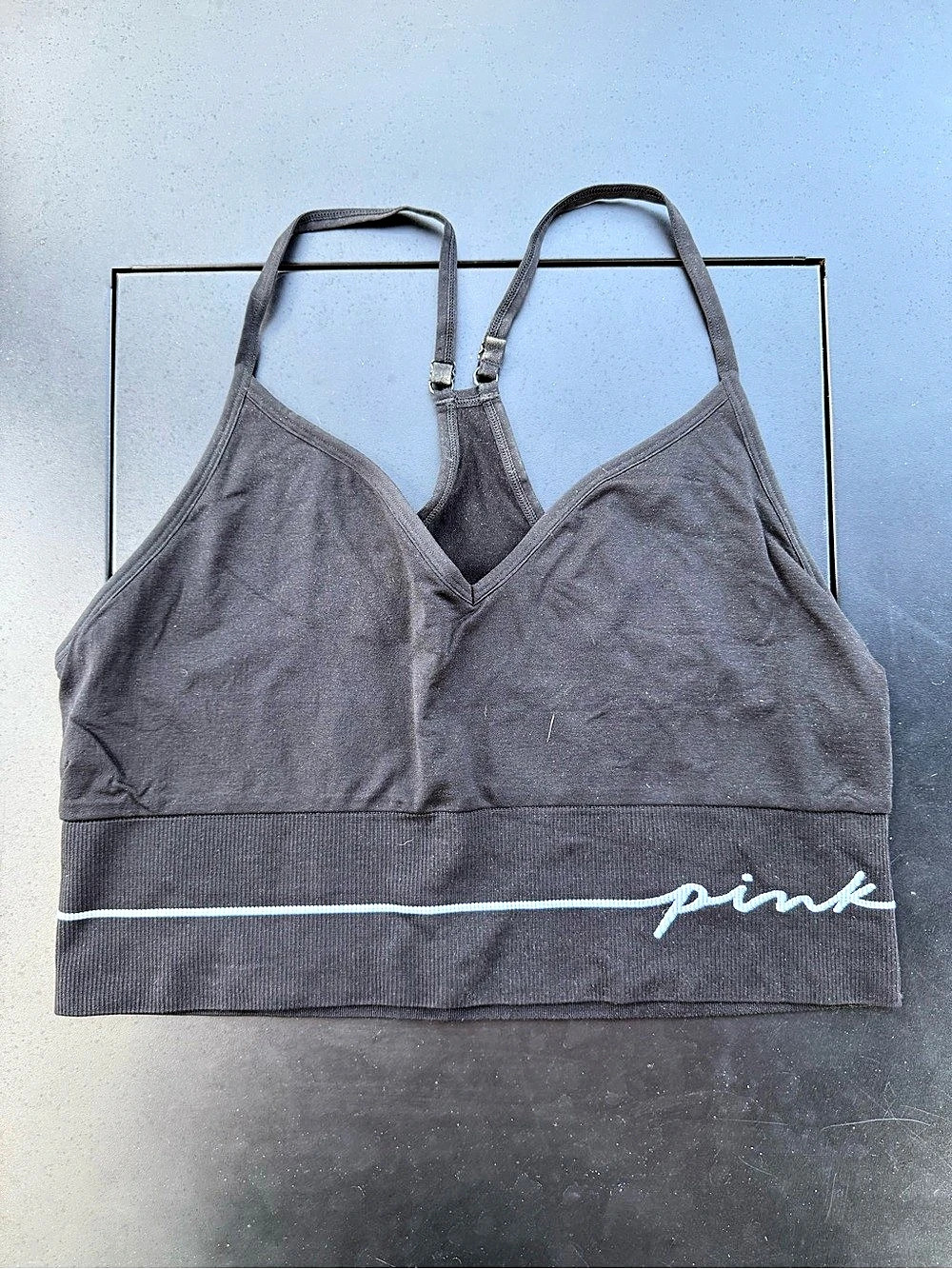 PINK Victoria's Secret Seamless Ribbed Bralette Gray